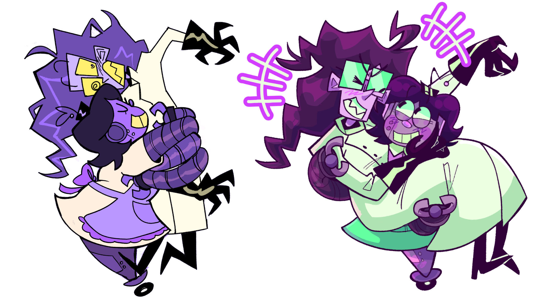 "dolly and val" character art