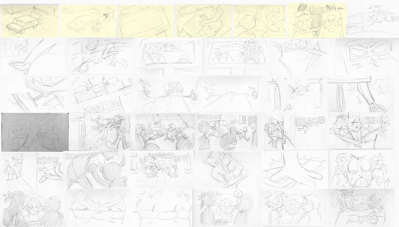 storyboards - original post-it notes